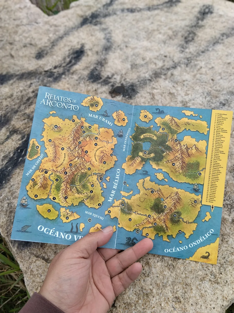 Mapa del mundo de Arconto desplegado